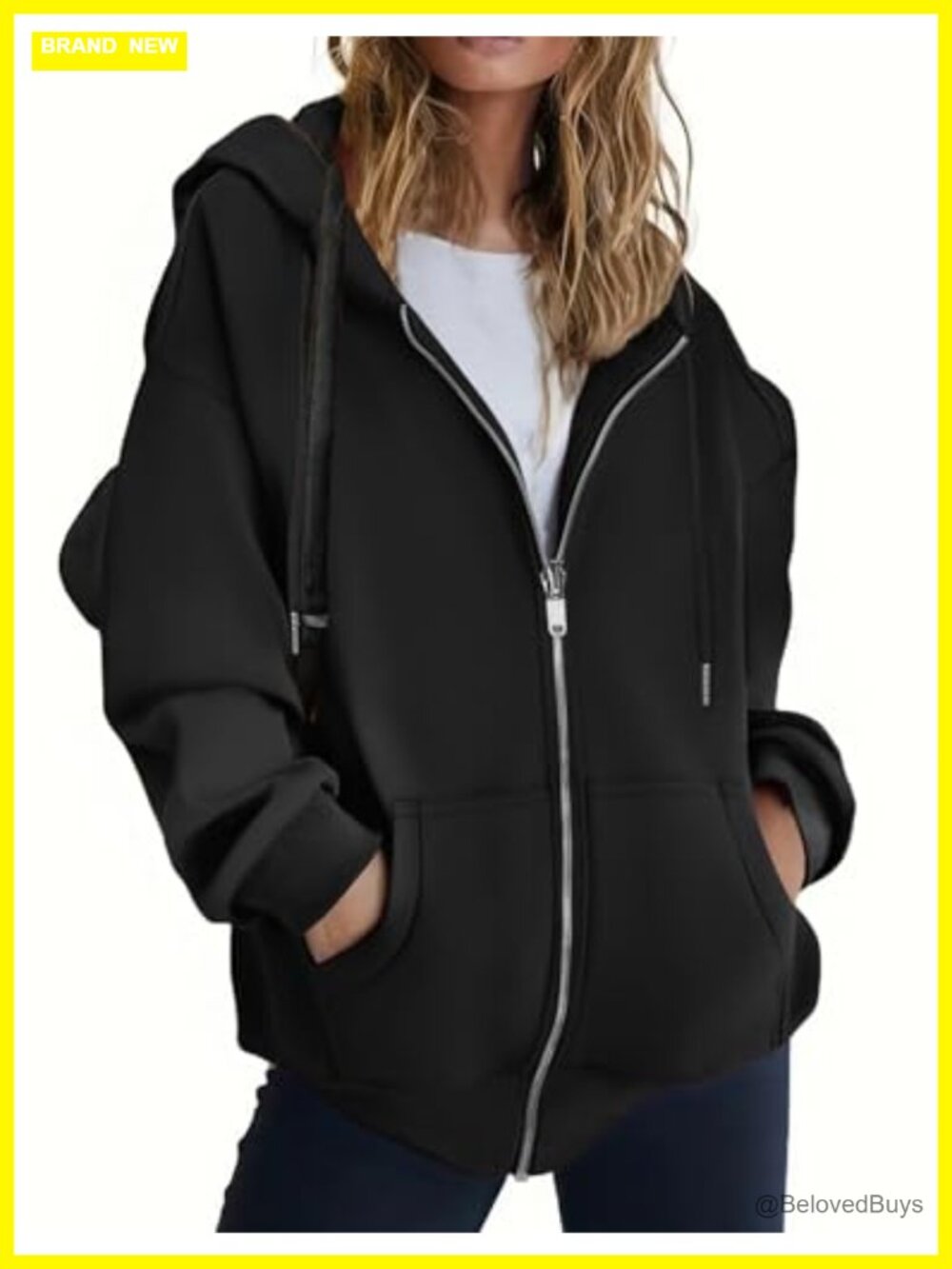 Women's Zip Up Oversized Fleece Hoodie Sweatshirt with Pockets